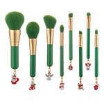 Christmas Makeup Brush Set Manufacturer - Best Foundation Green Gold Christmas Gift Private Label Mini Eye Makeup Brush Set
