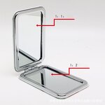 Compact Makeup Mirror Manufacturer - Custom Folding Pu Leather Portable Magnifying Double Sides White Mini Pocket Mirror