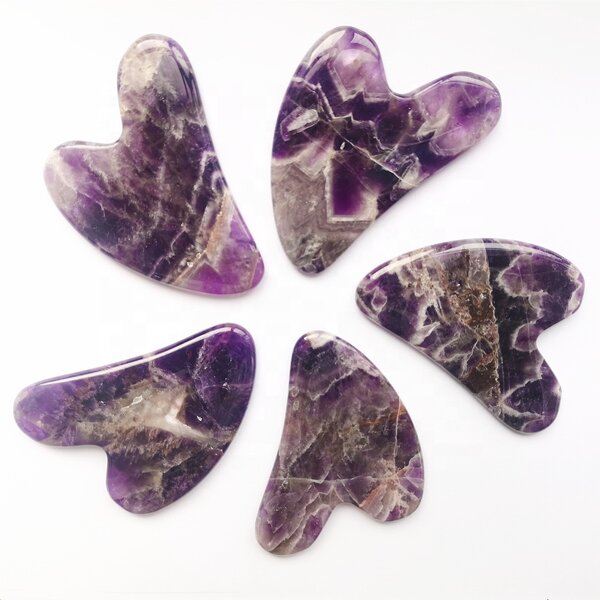 Gua Sha Facial Tools Manufacturer - Custom Logo Amethyst Scraping Massage Purple Nephrite Jade Gua Sha Tool