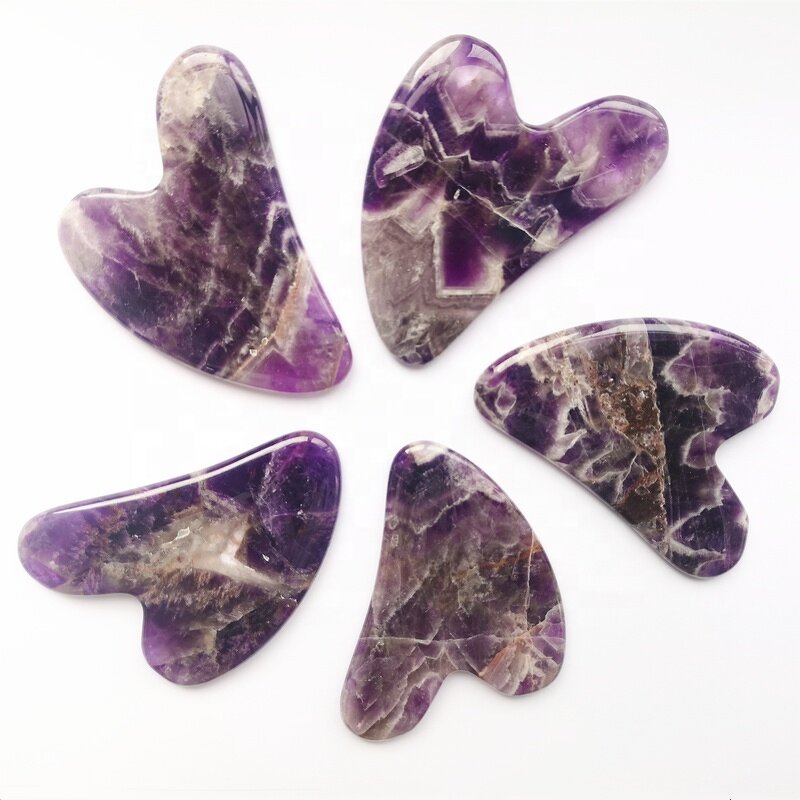 Gua Sha Facial Tools Manufacturer - Custom Logo Amethyst Scraping Massage Purple Nephrite Jade Gua Sha Tool
