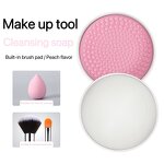 Makeup Brush Cleaner Soap Manufacturer - Custom Logo Solid Bar Natural Vegan Anti Bacterial Cleansing Soap With Pad