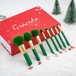 Christmas Makeup Brush Set Manufacturer - Best Foundation Green Gold Christmas Gift Private Label Mini Eye Makeup Brush Set
