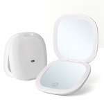 Led Light Makeup Mirror Manufacturer - Custom Logo Compact Pocket Hand Mirror Rechargeable Travel Handheld Mirror