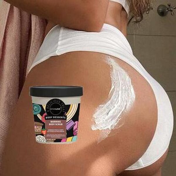 Body Scrub Manufacturer - OEM/ODM Natural Sea Salt Exfoliating Legs Arms Hand Body Exfoliator Strawberry Flavor 200g