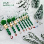 Christmas Makeup Brush Set Manufacturer - Best Foundation Green Gold Christmas Gift Private Label Mini Eye Makeup Brush Set