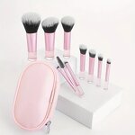 Travel Makeup Brush Kit Manufacturer - Professional 10Pcs Synthetic Hair Foundation Cosmetics Powder Mini Brush Set With Bag