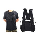 Radio Chest Bag Manufacturer - Nylon Tactical Holster Pouch 3 Pockets Adjustable for Baofeng Wouxun Puxing Walkie Talkie