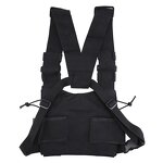 Radio Chest Bag Manufacturer - Nylon Tactical Holster Pouch 3 Pockets Adjustable for Baofeng Wouxun Puxing Walkie Talkie