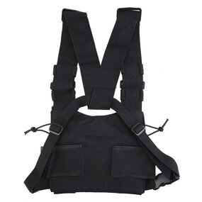 Radio Chest Bag Manufacturer - Nylon Tactical Holster Pouch 3 Pockets Adjustable for Baofeng Wouxun Puxing Walkie Talkie