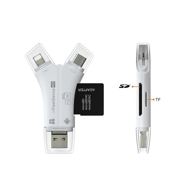 Card Reader Manufacturer - 4 In1 Micro USB Type C OTG TF for iPhone Android
