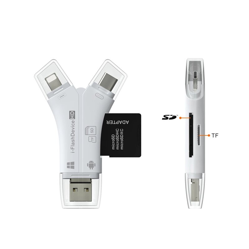 Card Reader Manufacturer - 4 In1 Micro USB Type C OTG TF for iPhone Android