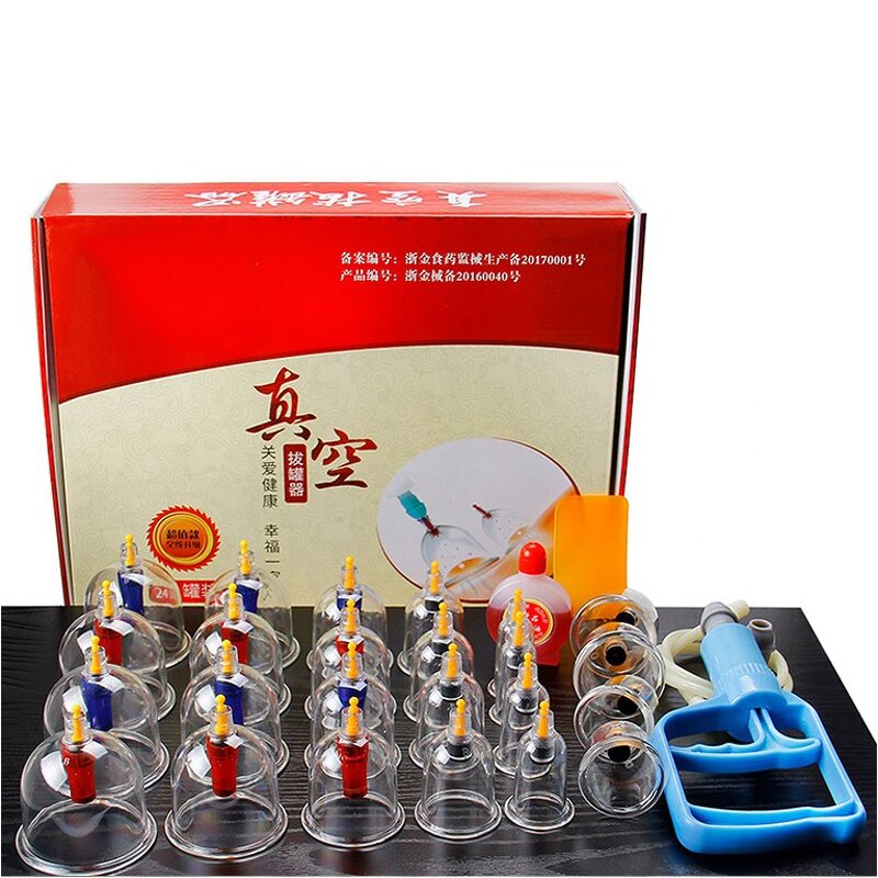 Cupping Machine Set Manufacturer - 24 Sets Medical Body Chinese Hijama Butt Massage for Hijama