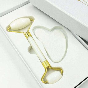 Gua Sha Tools Manufacturer - Wholesale White 100% Natural Face Hand Massage Roller Jade Roller