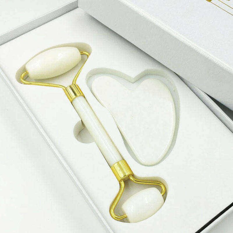 Gua Sha Tools Manufacturer - Wholesale White 100% Natural Face Hand Massage Roller Jade Roller