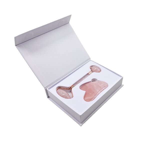 Facial Massage Roller Set Manufacturer - Wholesale Custom Natural Crystal Rose Quartz Jade Gua Sha Skin Care Tools