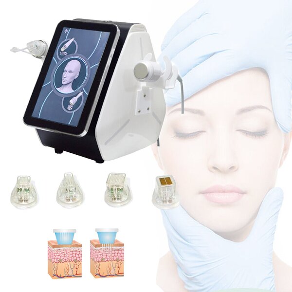 Gold RF Microneedling Machine - Acne Scarring Facial Wrinkle Removal Professional Fractional Desktop Salon Device