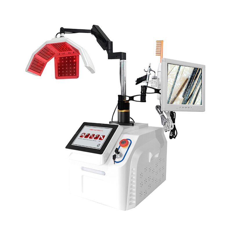 Hair Regrowth Device - 2025 China 5 in 1 650nm Diode Laser Stationary Scalp Treatment Salon Equipment
