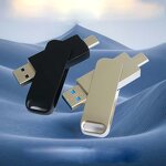 USB Flash Drive Manufacturer - Metal 2-In-1 256GB USB 2.0/3.0 OTG Drive for Phone Computer