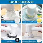 Electric Spin Scrubber Manufacturer - USB 5-In-1 Kitchen Bathroom Bathtub Dishwashing Cleaning Brush