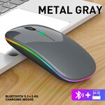 Custom Mini 3D Ergonomic LED Backlight Gaming Mouse Rechargeable BT5.0 & Silent 2.4GHz Wireless Mouse USB Interface for Laptop