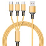3-In-1 USB Cable Manufacturer - Custom Nylon 1.2M Charging Cable for Phone Type-C Android iOS