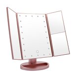 LED Makeup Mirror Manufacturer - Hot Selling Portable Trifold Single-Sided 3-Way Touch Control Vanity Mirror