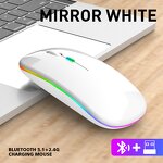 Custom Mini 3D Ergonomic LED Backlight Gaming Mouse Rechargeable BT5.0 & Silent 2.4GHz Wireless Mouse USB Interface for Laptop