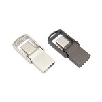 USB Flash Drive Manufacturer - Custom Logo 128GB USB 3.0-C 2-In-1 Swivel Flash Drive with Box