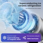 Handheld Turbine Fan Manufacturer - Ice Compress High-Speed 100 Gear Electrodeless Outdoor Halter Fan