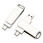 USB Flash Drive Manufacturer - Metal Rotating 16GB USB 2.0-C Mobile Phone Computer Dual-Use Drive