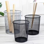 Metal Mesh Trash Can Manufacturer - Household Large Round Bathroom Office Commercial Wastebasket