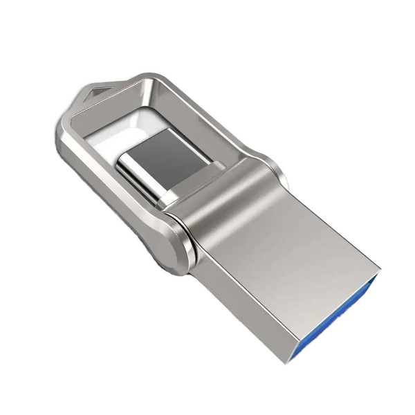 USB Flash Drive Manufacturer - Custom Logo 128GB USB 3.0-C 2-In-1 Swivel Flash Drive with Box