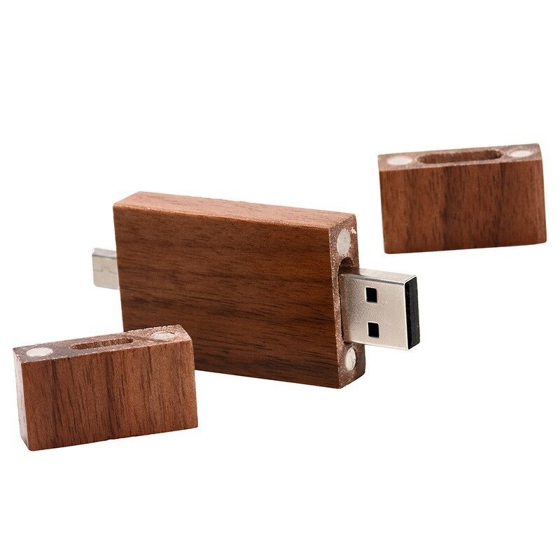 Wooden USB Flash Drive Manufacturer - USB-C 2.0 64GB Pen Drive Engrave Logo OEM Memory Stick