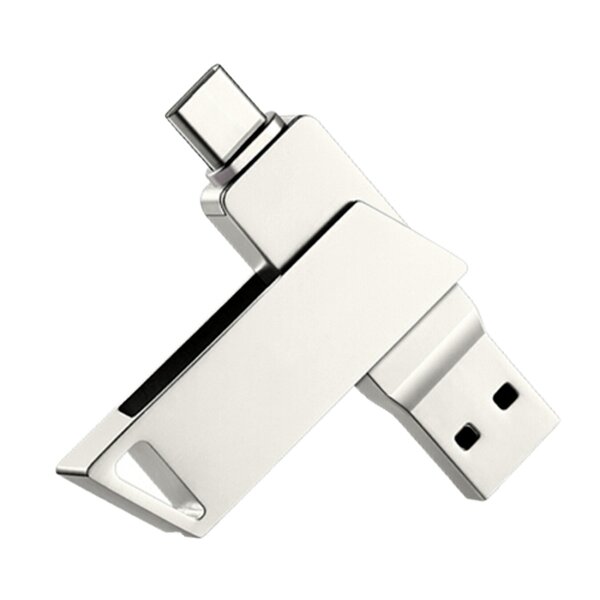 USB Flash Drive Manufacturer - Metal Rotating 256GB USB 3.0-C Mobile Phone Computer Dual-Use Drive
