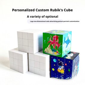 Plastic Cube Toy Manufacturer - UV Customized Seamless Flat 5.7x5.7x5.7 Reusable Advertising Toy