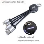 3-In-1 Keychain Cable Manufacturer - Luminous Logo TPE Jacketed Weaved Portable Charging Wire Gift