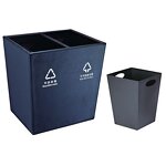 PU Leather Trash Can Manufacturer - Double Layer Coverless Guest Room Hotel Classification Waste Bucket