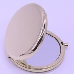 Handheld Makeup Mirror Manufacturer - 70MM Double-Sided Rose Gold Metal Folding Pocket Cosmetic Mirror