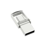 USB Flash Drive Manufacturer - Custom Logo 128GB USB 3.0-C 2-In-1 Swivel Flash Drive with Box