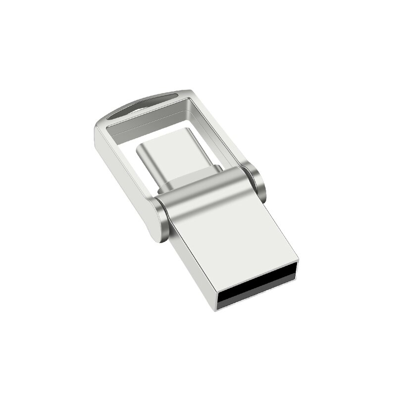 USB Flash Drive Manufacturer - Custom Logo 128GB USB 3.0-C 2-In-1 Swivel Flash Drive with Box
