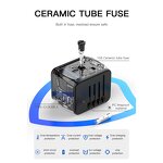 Universal Travel Adapter Manufacturer - 60W QC3.0 Type-C 3 USB Ports UK US AU EU Charger Adapter