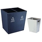 PU Leather Trash Can Manufacturer - Double Layer Coverless Guest Room Hotel Classification Waste Bucket