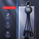 3-In-1 Keychain Cable Manufacturer - Luminous Logo TPE Jacketed Weaved Portable Charging Wire Gift