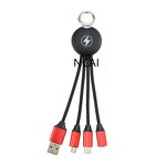 3-In-1 Data Cable Manufacturer - LED Illuminated Keychain Braided Multifunctional Computer Charging Gift