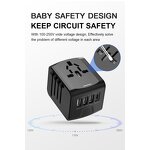 Universal Travel Adapter Manufacturer - 60W QC3.0 Type-C 3 USB Ports UK US AU EU Charger Adapter