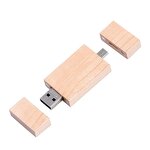 OTG USB Flash Drive Manufacturer - Wooden Type-C 3.0 128GB Dual Memory Stick for Smart Phone