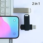 USB Flash Drive Manufacturer - Metal Rotating 16GB USB 2.0-C Mobile Phone Computer Dual-Use Drive