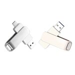 USB Flash Drive Manufacturer - Metal Rotating 256GB USB 3.0-C Mobile Phone Computer Dual-Use Drive