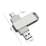 USB Flash Drive Manufacturer - Metal Rotating 256GB USB 3.0-C Mobile Phone Computer Dual-Use Drive