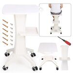 Beauty Salon Trolley Manufacturer - Wholesale White Modern 4-Wheel Multi-Function Cart 61x42x33cm